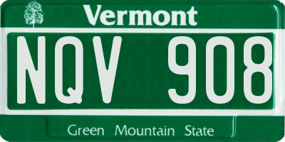 VT license plate NQV908