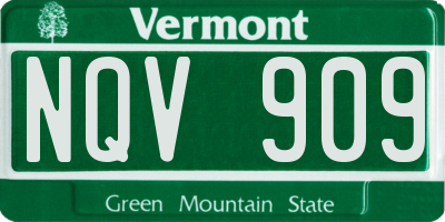 VT license plate NQV909