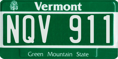 VT license plate NQV911