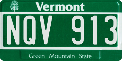 VT license plate NQV913