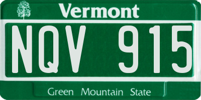 VT license plate NQV915