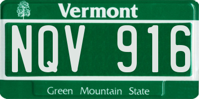 VT license plate NQV916