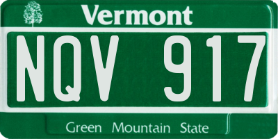 VT license plate NQV917