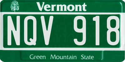 VT license plate NQV918
