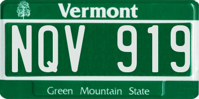 VT license plate NQV919