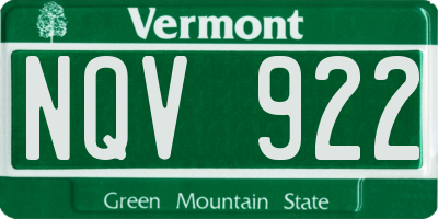VT license plate NQV922