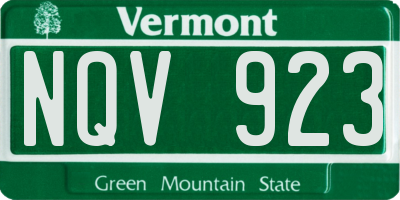 VT license plate NQV923