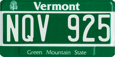 VT license plate NQV925