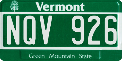 VT license plate NQV926