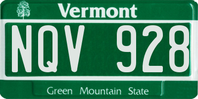 VT license plate NQV928