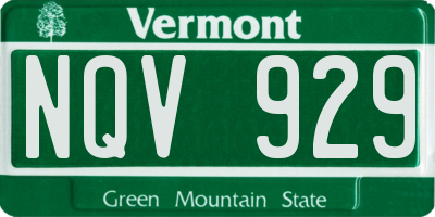 VT license plate NQV929