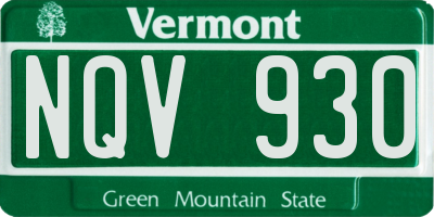 VT license plate NQV930