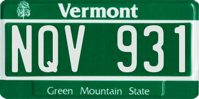 VT license plate NQV931