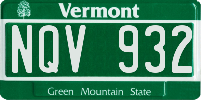VT license plate NQV932