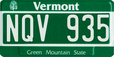 VT license plate NQV935