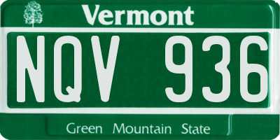 VT license plate NQV936