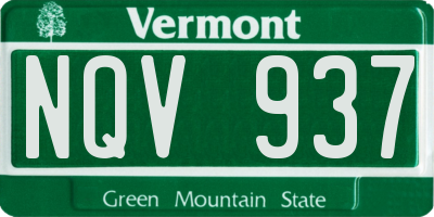 VT license plate NQV937