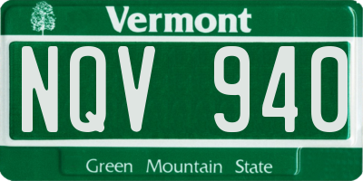 VT license plate NQV940