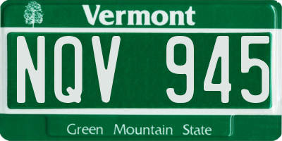 VT license plate NQV945