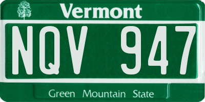 VT license plate NQV947