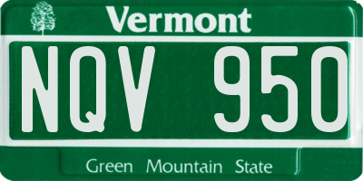 VT license plate NQV950
