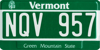 VT license plate NQV957