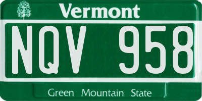 VT license plate NQV958