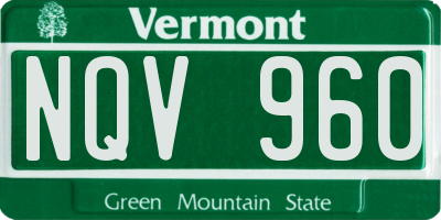 VT license plate NQV960