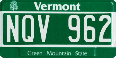 VT license plate NQV962