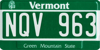 VT license plate NQV963