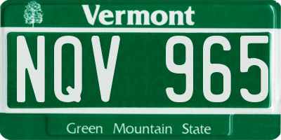 VT license plate NQV965