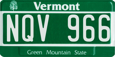 VT license plate NQV966