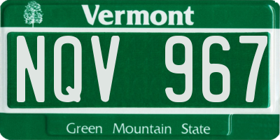 VT license plate NQV967