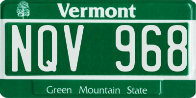 VT license plate NQV968