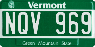 VT license plate NQV969