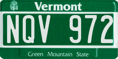VT license plate NQV972