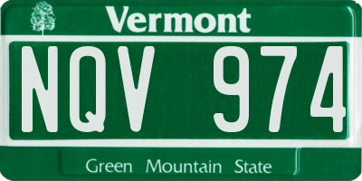 VT license plate NQV974