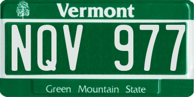 VT license plate NQV977