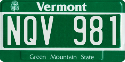 VT license plate NQV981