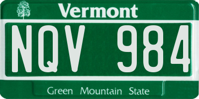 VT license plate NQV984