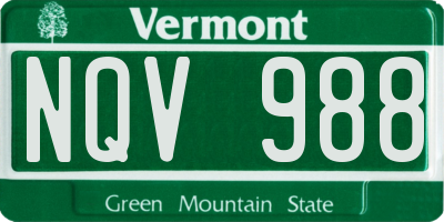 VT license plate NQV988