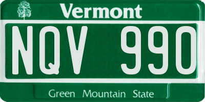 VT license plate NQV990