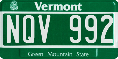 VT license plate NQV992