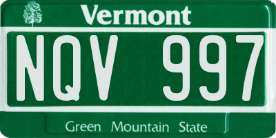 VT license plate NQV997