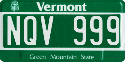 VT license plate NQV999