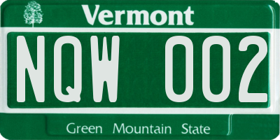 VT license plate NQW002