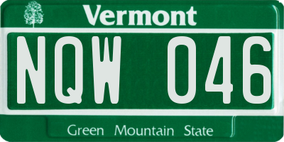 VT license plate NQW046