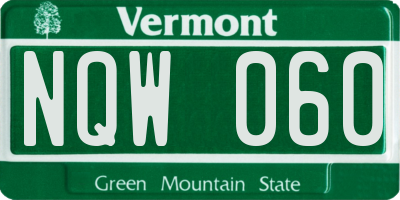 VT license plate NQW060