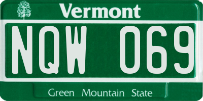 VT license plate NQW069