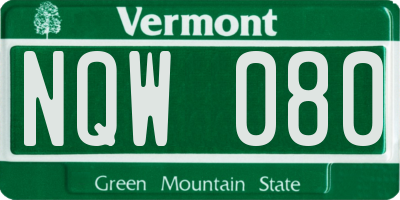 VT license plate NQW080